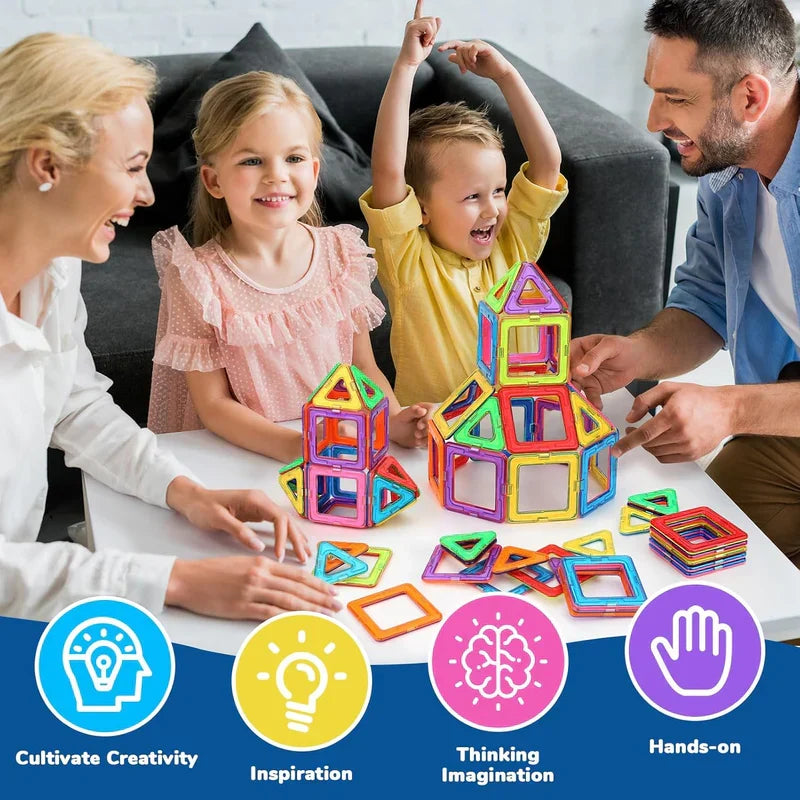 STEM - Magnetic Building Blocks Set | مجموعة المكعبات المغناطيسية للبناء والتعليم (STEM)