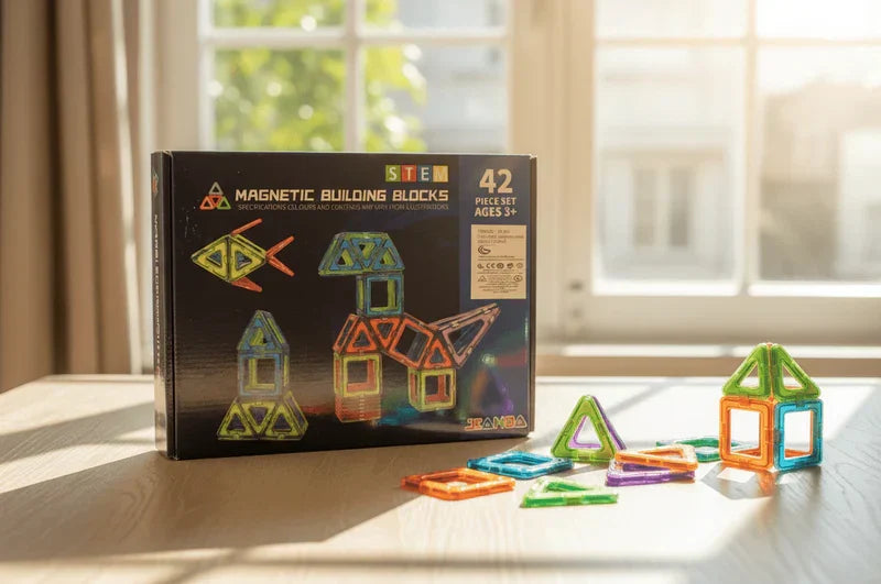 STEM - Magnetic Building Blocks Set | مجموعة المكعبات المغناطيسية للبناء والتعليم (STEM)