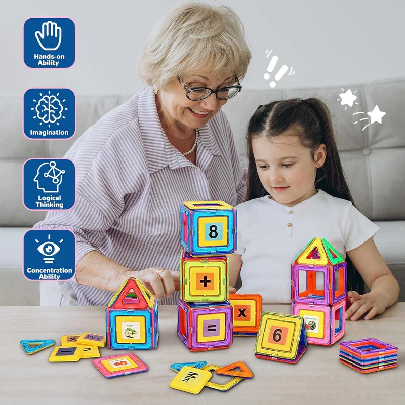 STEM - Magnetic Building Blocks Set | مجموعة المكعبات المغناطيسية للبناء والتعليم (STEM)